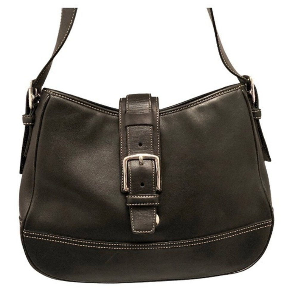 Coach black leather Hampton shoulder bag purse